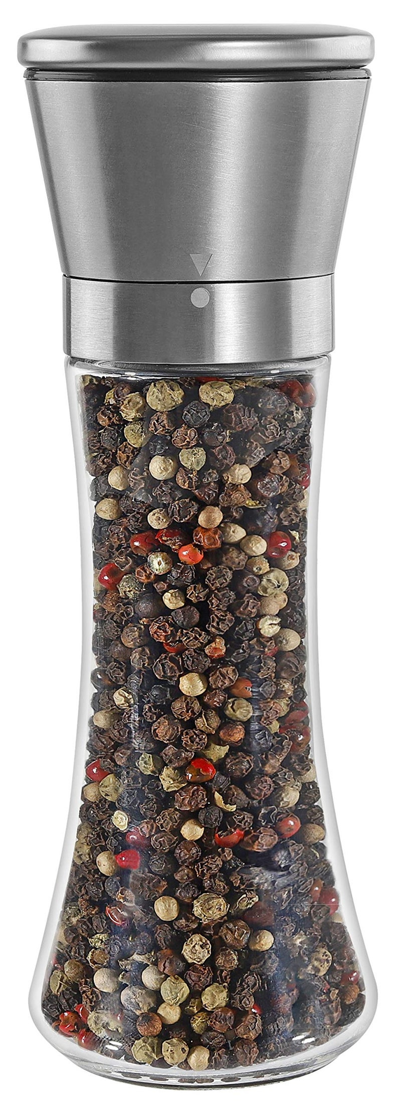 Tall Pepper Grinder or Pepper Mill Manual Salt Grinder Refillable with Adjustable Coarseness Black Pepper Grinder Made of Stainless Steel Himalayan Salt and Sea Salt Grinder