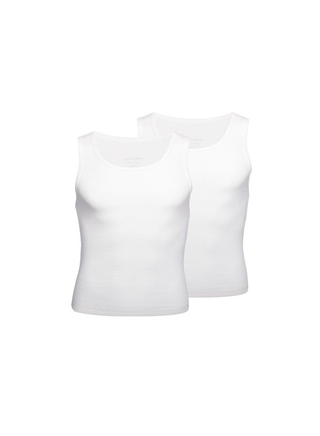AllSaints 2pk Organic Cotton Ribbed Tank White - Image 1