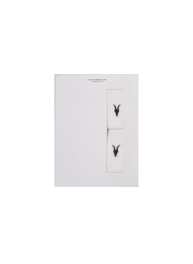 AllSaints 2pk Organic Cotton Ribbed Tank White - Image 5