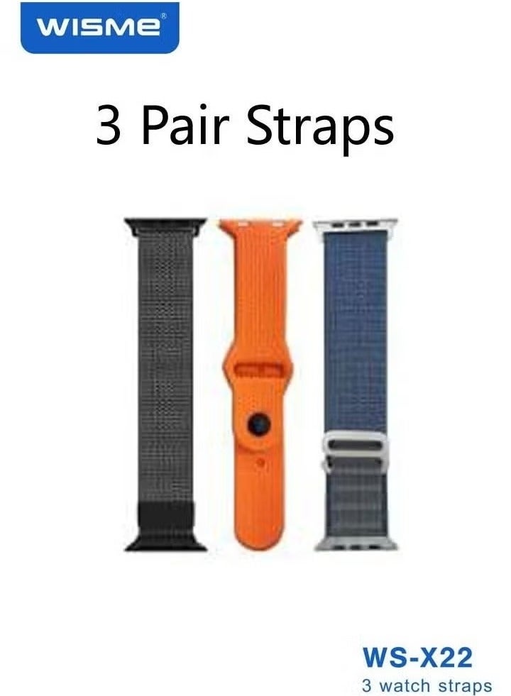 WISME ساعة ذكية مقاومة للماء WS-X22 | شاشة HD كاملة، مكالمات بلوتوث وإشعارات | تتبع لياقة متقدمة، مراقبة معدل ضربات القلب والنوم | أوضاع رياضية، عمر بطارية طويل وثلاثة أحزمة قابلة للتبديل - أسود - Image 4