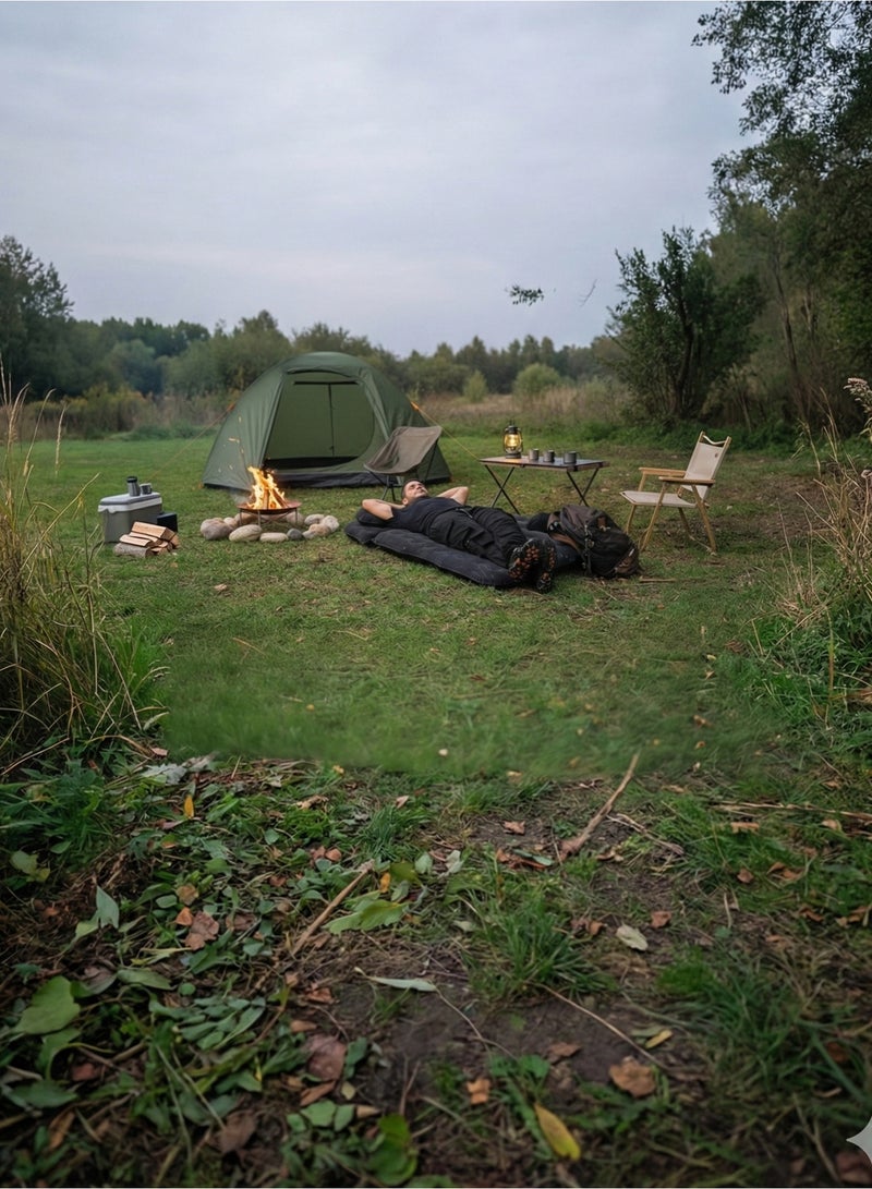 جرين ليون مرتبة هوائية قابلة للنفخ من Green Lion للسيارات، سرير هوائي قابل للطي للسيارة، وسادة سرير من البولي فينيل كلوريد للمقعد الخلفي مع وسادتين هوائيتين للسفر والتخييم، مناسبة لجميع أنواع السيارات، نفخ سريع في دقيقتين، أقصى حمولة 100 كجم، مضخة هواء كهربائية وفوهة هواء متضمنة - أسود - Image 2