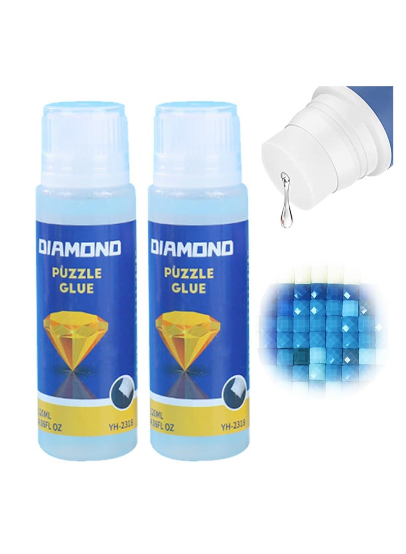 SYOSI 2PCS Diamond Painting Glue Sealing Wax Jigsaw Adhesive 240ML Diamond Painting Sealer Permanent Fixing and Glittering Effect Diamond Handicrafts Brightening Prevents Shedding Comes with Sponge Tip  - Image 1