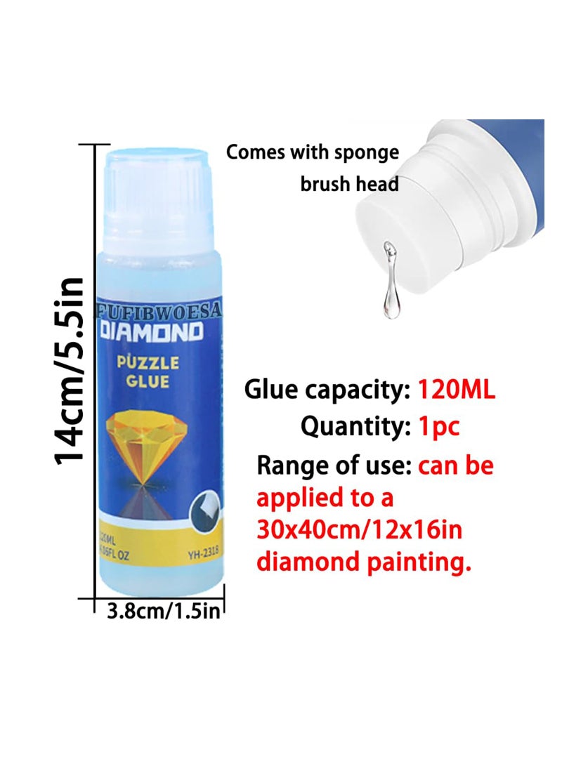 SYOSI 2PCS Diamond Painting Glue Sealing Wax Jigsaw Adhesive 240ML Diamond Painting Sealer Permanent Fixing and Glittering Effect Diamond Handicrafts Brightening Prevents Shedding Comes with Sponge Tip  - Image 5
