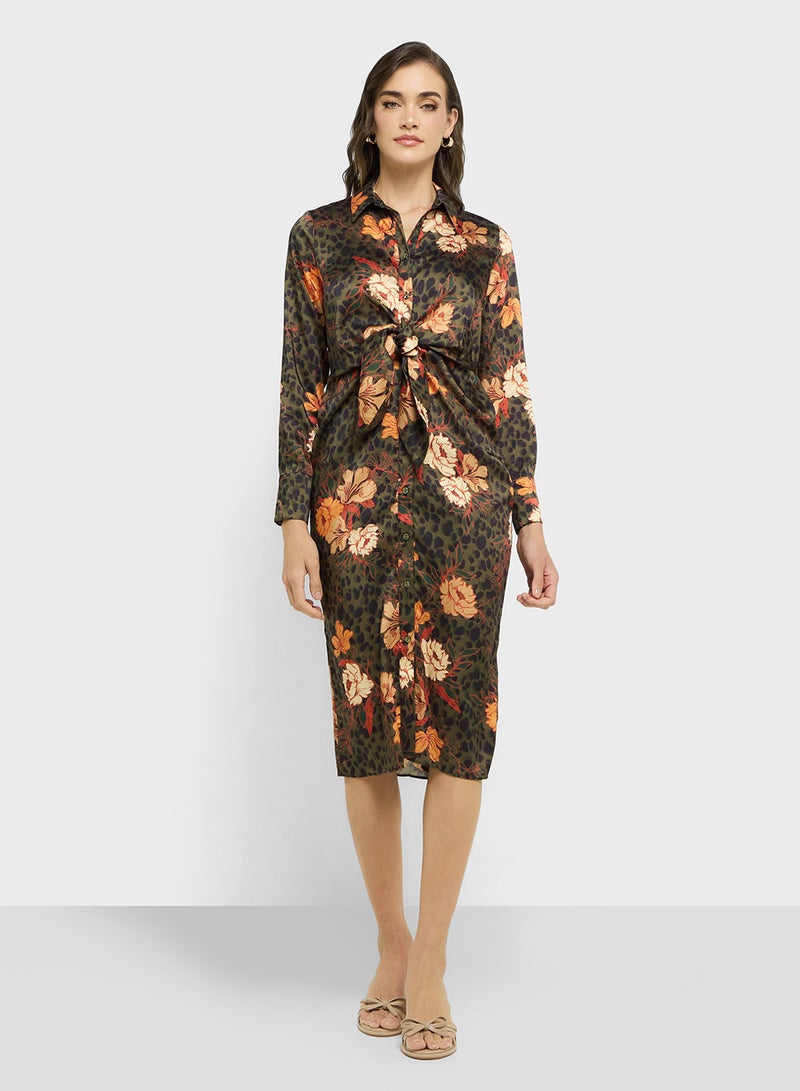 Style Cheat Floral Tie-Waist Dress - Image 1