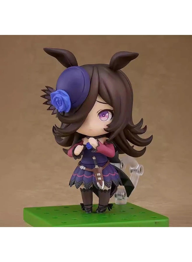 general Pretty Derby Rice Shower Movable Replacement Face Doll Model Decoration Desktop Decoration Toy Gift for Family and Friends - Image 2