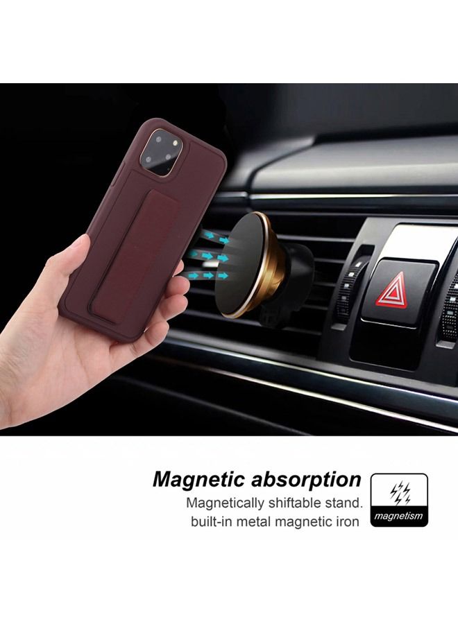 صدمات الكمبيوتر TPU غطاء خلفي واقية مع حامل معصمه لابل اي فون 12 برو ماكس القهوة - Image 5