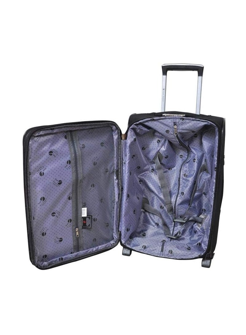 Wheeled Suitcase - 20 Inch, Black, Canvas  - Image 3