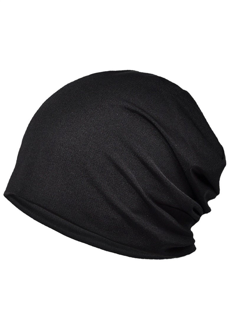Loquat Infinity Scarf Headwear Cap Breathable Beanie Hat Black  - Image 1