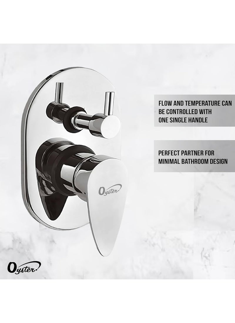 T&FOYSTERGOLD Oyster Zura Brass Concealed Body Diverter Bath Set with Overhead Rainfall Shower for bathroom Multi flow Hand Shower Set and Bath Tub Spout Diverter Set For Bathroom  - Image 2