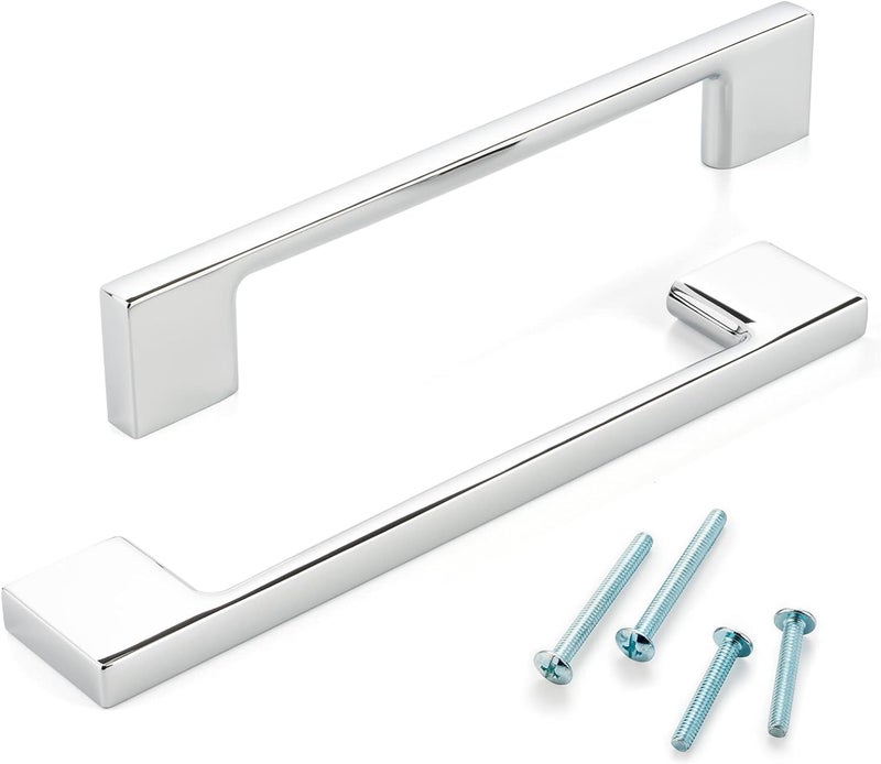 GS Gujarat Stainless Steel Chrome Finish Kitchen Cabinet HandlesDrawer PullsDoor HandleHardware Drawer Pulls 10 Inche Pack of 6 - Image 2