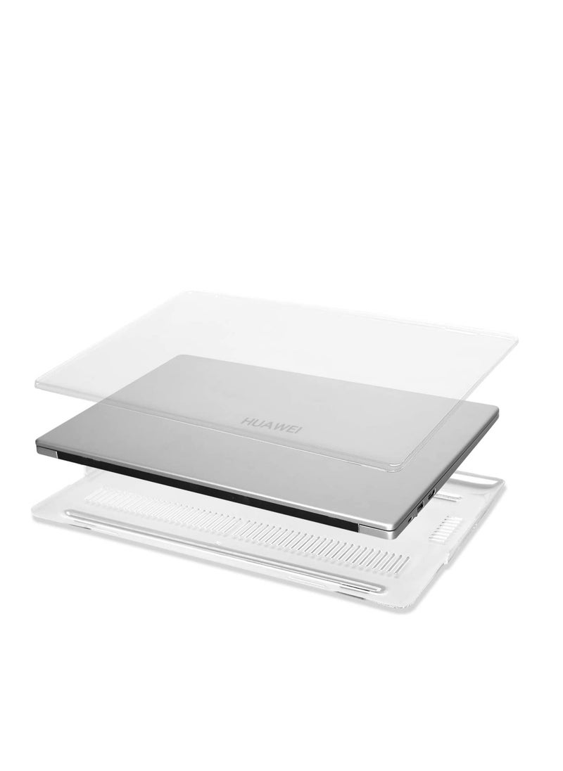 Generic - Rubberized Case Compatible with Huawei HONOR MagicBook 14 / Huawei MateBook D14 2020/2021, Plastic Frosted Hard Shell Cover for Huawei HONOR MagicBook 14 / Huawei MateBook D14 2020/2021/2022, Frosted Clear - Image 1