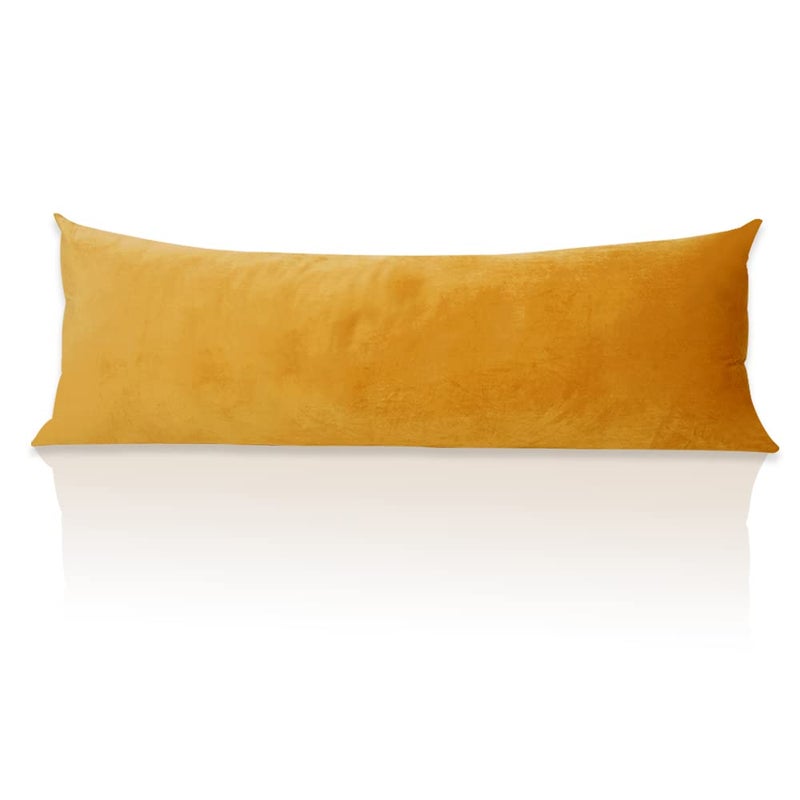 StangH Body Pillow Cover Holiday Decorative Soft Cozy Velvet Pillow Cover Body Pillowcase with Hidden Zipper for Cozy SunbathingParty Garnish Warm Gold 20 x 54 inches 1 Piece