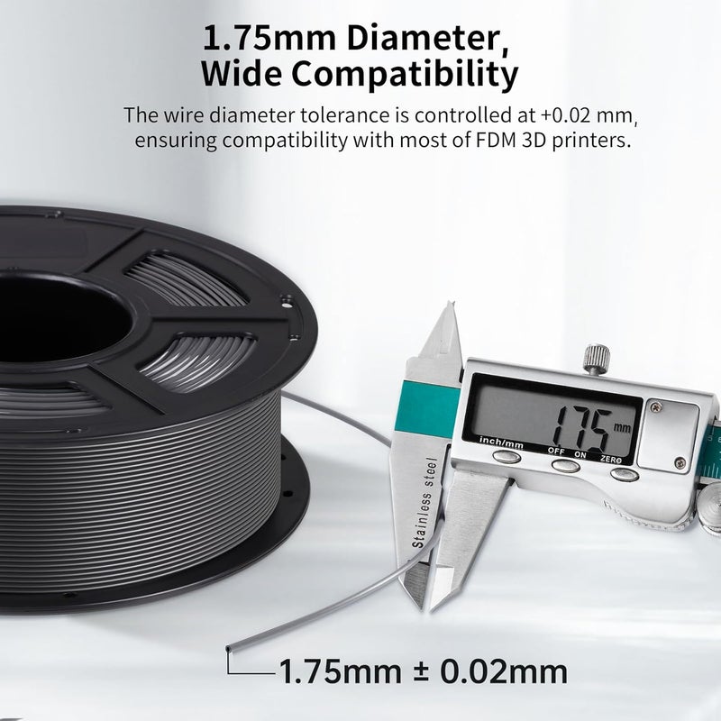 Anycubic خيوط PLA، 1.75 مم خيوط الطباعة ثلاثية الأبعاد، قوة عالية، مقاومة للحرارة، بديل PLA من الدرجة الهندسية الممتازة، متوافق مع مجموعة متنوعة من طابعات FDM ثلاثية الأبعاد، 1 كجم رمادي - Image 3