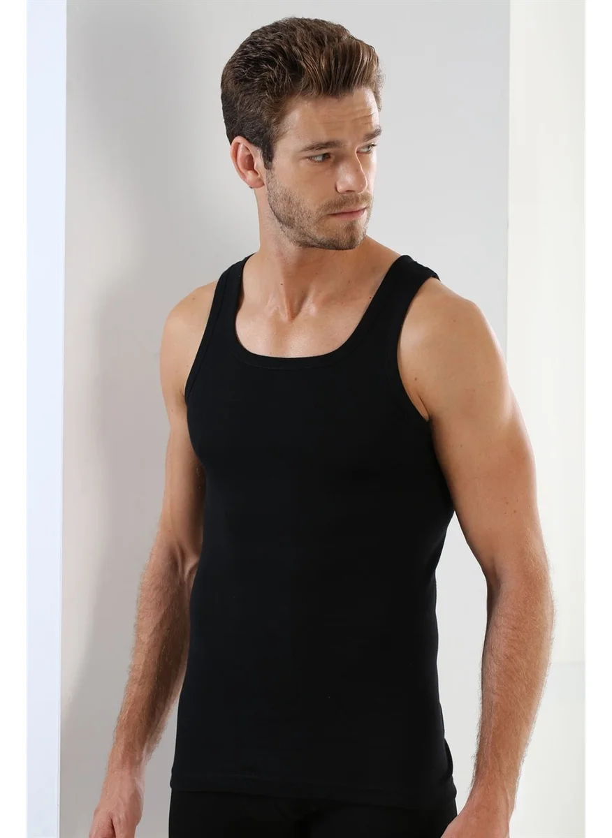 Arma Yıldız Men's Rib Undershirt Black 100% Cotton