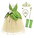CQDY Princess Tiana Costume for Girls Green Frog Fairy Fancy Dress Halloween Birthday Party Outfits Clothes Green 4 years - Image 4