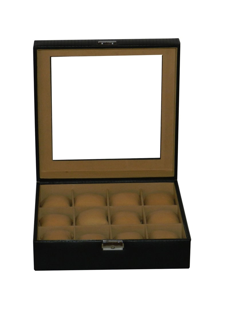 LAVERI LEATHER Laveri Watch Box for Men Women (12 Slots), Premium  Leather Watch Case  Organizer with Lock, Removable Pillow - Image 1