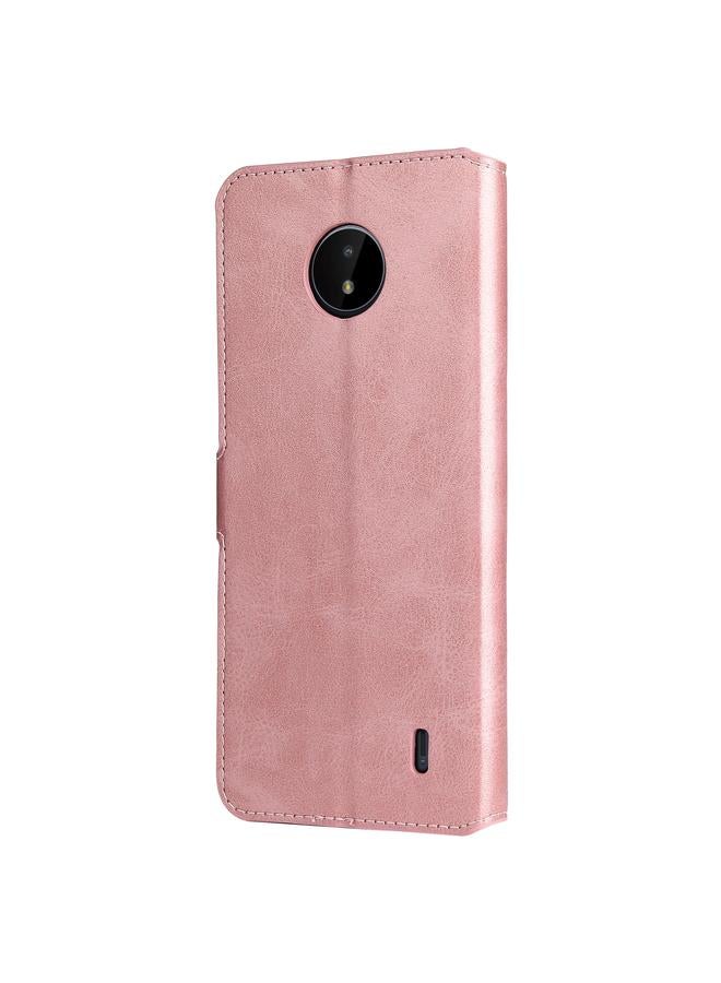 اس-توب جراب لهاتف Nokia C10 / C20 مصنوع من جلد البقر الطبيعي مع حامل وفتحات للبطاقات ومحفظة. جراب قابل للطي أفقيًا مصنوع من جلد البقر الطبيعي مع حامل وفتحات للبطاقات ومحفظة. - Image 3