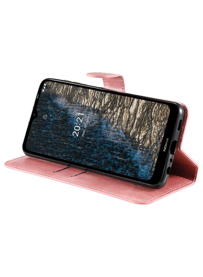 اس-توب جراب لهاتف Nokia C10 / C20 مصنوع من جلد البقر الطبيعي مع حامل وفتحات للبطاقات ومحفظة. جراب قابل للطي أفقيًا مصنوع من جلد البقر الطبيعي مع حامل وفتحات للبطاقات ومحفظة. - Image 5
