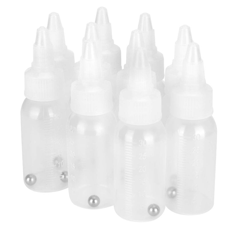 Tbest Paint Bottle,10 Pack Airbrush Paint Bottles Jars Plastic containers 1oz/30ml of Acrylic Storage Mixing with Ball jar Bottle Mixer resealable Empty Small Squirt 1inch Container Squeeze - Image 1