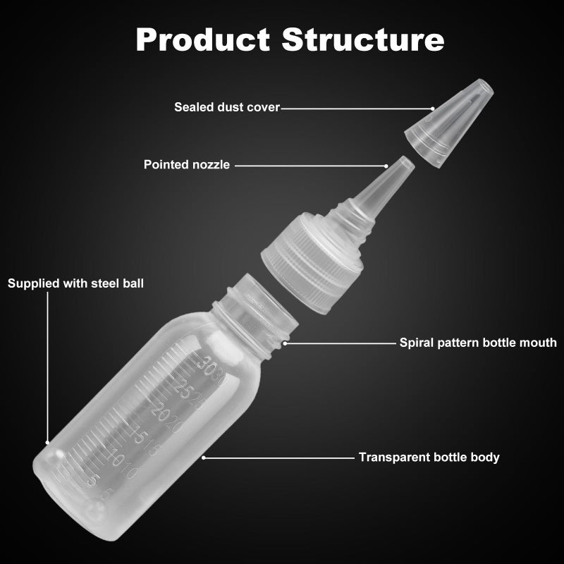 Tbest Paint Bottle,10 Pack Airbrush Paint Bottles Jars Plastic containers 1oz/30ml of Acrylic Storage Mixing with Ball jar Bottle Mixer resealable Empty Small Squirt 1inch Container Squeeze - Image 3