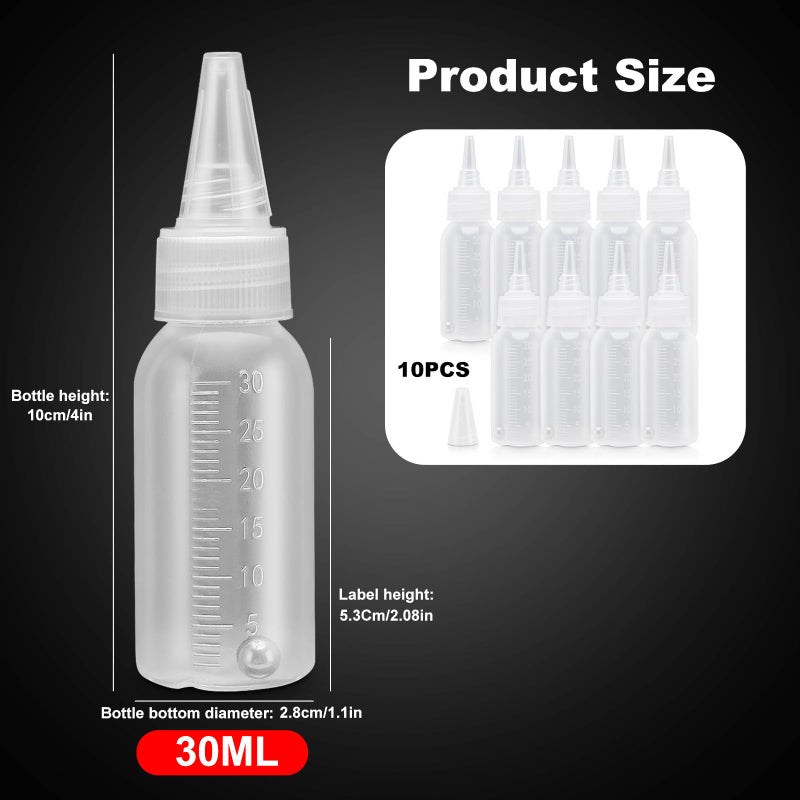 Tbest Paint Bottle,10 Pack Airbrush Paint Bottles Jars Plastic containers 1oz/30ml of Acrylic Storage Mixing with Ball jar Bottle Mixer resealable Empty Small Squirt 1inch Container Squeeze - Image 2