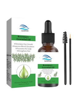 SUNRISE Rosemary Hair Oil With Castor, Tea Tree & Peppermint oil, Scalp Strengthening Hair Growth Oil 60ml - Nourishing Treatment For Dry Damaged Hair Split Ends & Healthy Growth  - Image 2