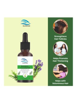 SUNRISE Rosemary Hair Oil With Castor, Tea Tree & Peppermint oil, Scalp Strengthening Hair Growth Oil 60ml - Nourishing Treatment For Dry Damaged Hair Split Ends & Healthy Growth  - Image 5