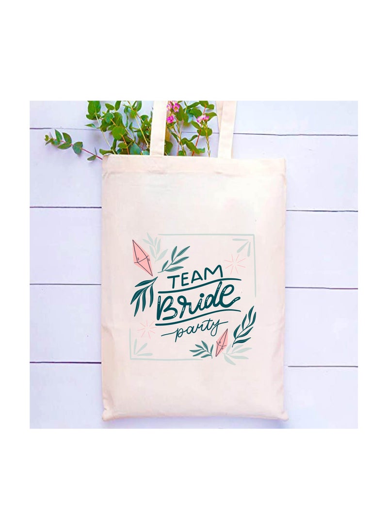 PRINTSHOP4ME Team Bride Bachelorette Party Favor Cotton Tote Bags for the Wedding Party - Bridesmaid Gift Bags with Fun Team Bride Designs - Bachelorette Party Supplies - Image 2