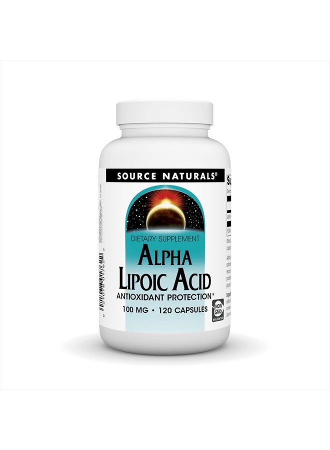 Source Naturals Alpha Lipoic Acid 100 mg Supports Healthy Sugar Metabolism, Liver Function & Energy Generation - 120 Capsules - Image 1