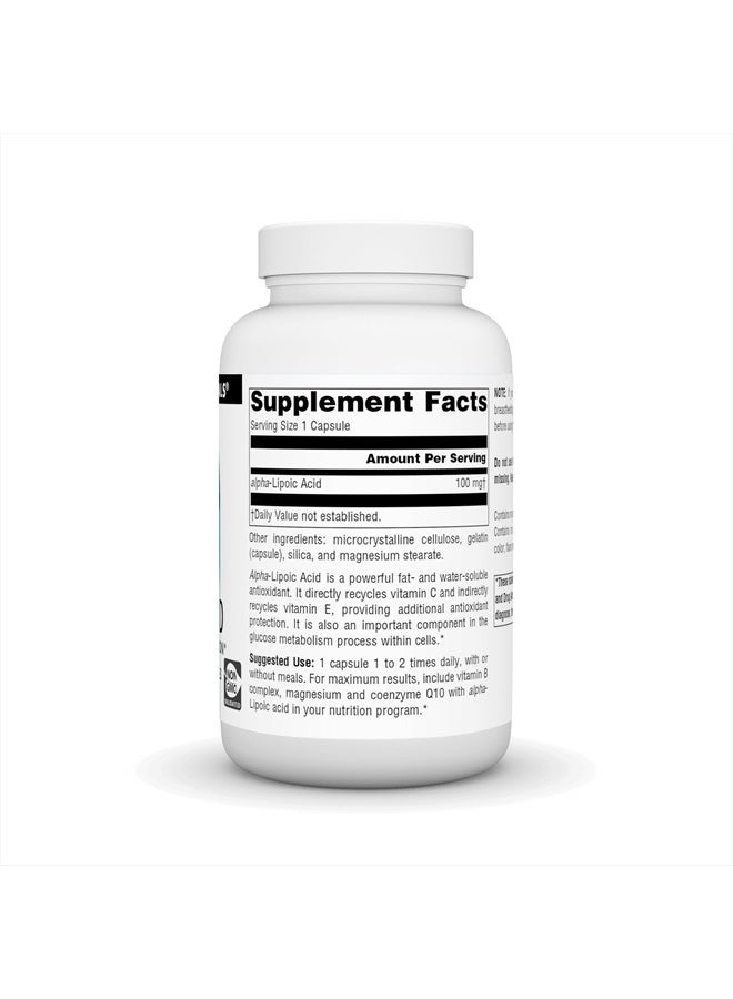 Source Naturals Alpha Lipoic Acid 100 mg Supports Healthy Sugar Metabolism, Liver Function & Energy Generation - 120 Capsules - Image 2