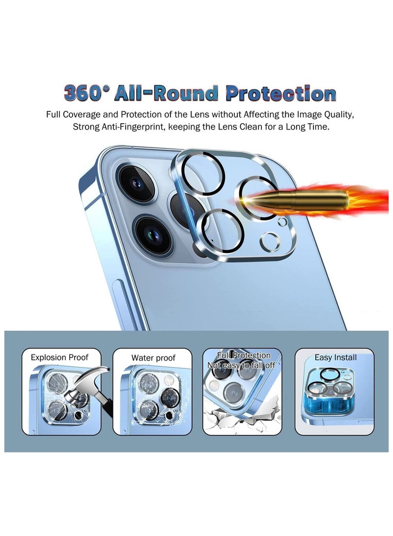 [1+2+2] Case for iPhone 14 Pro, with 2 Pcs Tempered Glass Screen Protector + 2 Pcs Camera Lens Protector, Clear Magnetic Phone Cover - Image 2