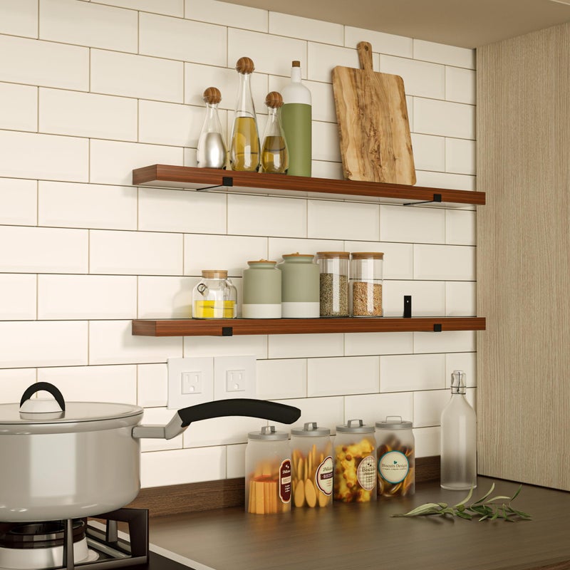 CONSDAN Floating Shelf for Wall Mounted Book Shelf Hanging Shelves Floating Bookshelf for Bedroom, Bathroom, Living Room, Kitchen USA Grown Solid Hardwood, Dark Maple 16x7.5x1.5 in - Image 2