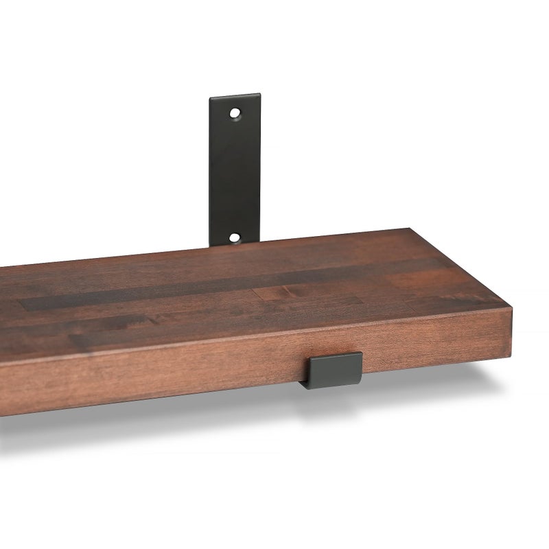 CONSDAN Floating Shelf for Wall Mounted Book Shelf Hanging Shelves Floating Bookshelf for Bedroom, Bathroom, Living Room, Kitchen USA Grown Solid Hardwood, Dark Maple 16x7.5x1.5 in - Image 4