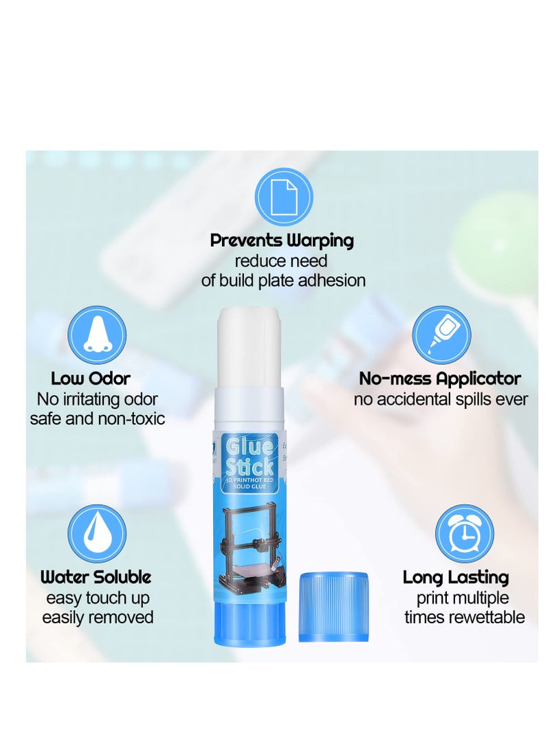 SYOSI - 3D Printer Glue Sticks PVP Solid Glue Sticks, Perfect First Layer Adhesion, Washable, Non-Toxic, Reduce Warping, for 3D Printer Hot Bed Removing Printing Models, PLA, ABS, PETG (6 Pieces) - Image 1