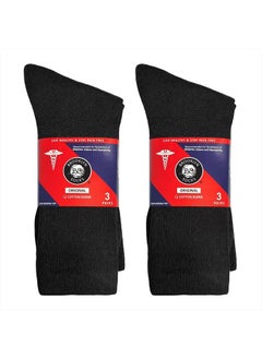 Brooklyn Socks 6 Pairs of Cotton Diabetic Non-Binding Neuropathy Crew Socks (Black, Fits Mens Shoe Size 9-12/Womens Shoe Size 10-13)  - Image 5