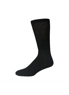 Brooklyn Socks 6 Pairs of Cotton Diabetic Non-Binding Neuropathy Crew Socks (Black, Fits Mens Shoe Size 9-12/Womens Shoe Size 10-13)  - Image 4