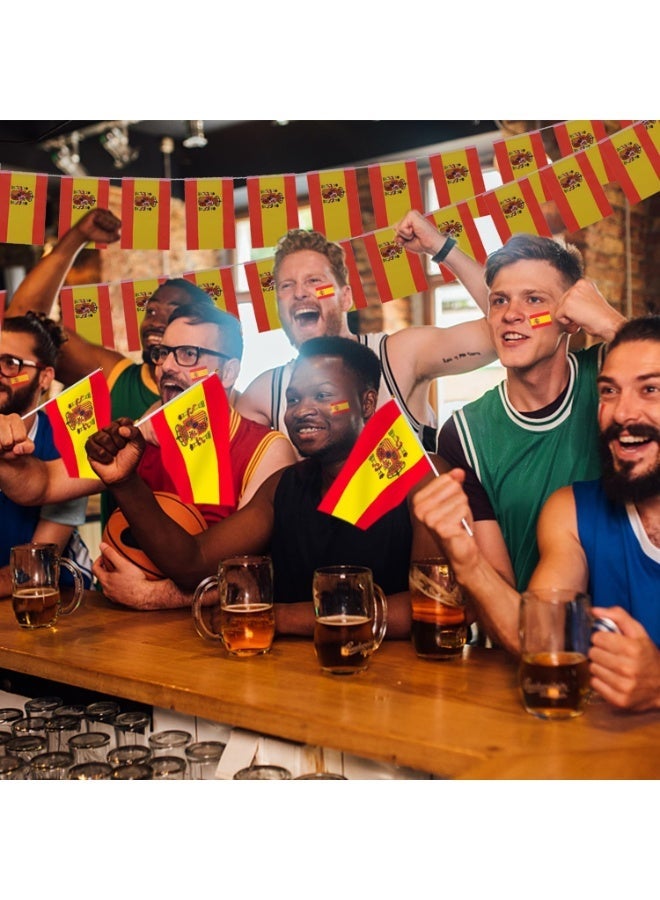 10 Pcs Spain Hand Flags —21CM Double-Sided Mini Stick Flags for Party & FIFA World Cup 2026 Decor - Image 2