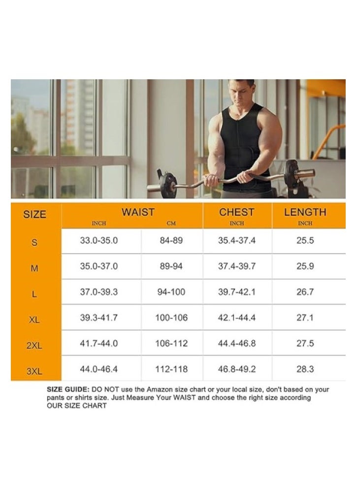 RATSAW - Men's Sports Body Shaper Sauna Vest for Men with Waist Trainer Neoprene Sauna Sweat Suit Slimming shirt Workout Tank Top Body shaper fitness XL Code - Image 1