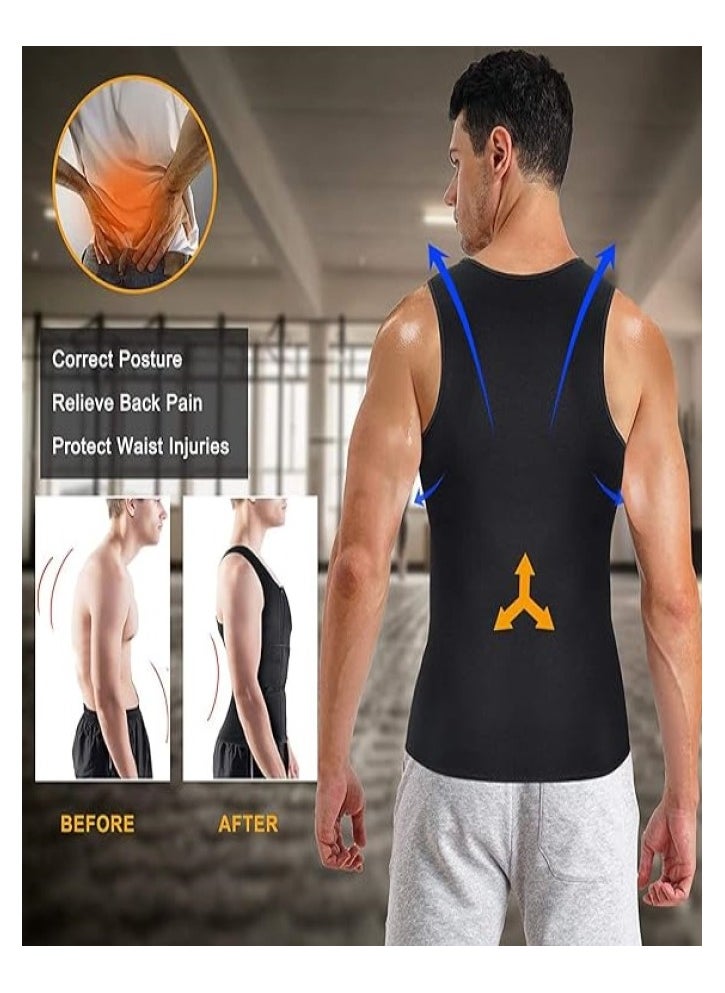RATSAW - Men's Sports Body Shaper Sauna Vest for Men with Waist Trainer Neoprene Sauna Sweat Suit Slimming shirt Workout Tank Top Body shaper fitness XL Code - Image 1