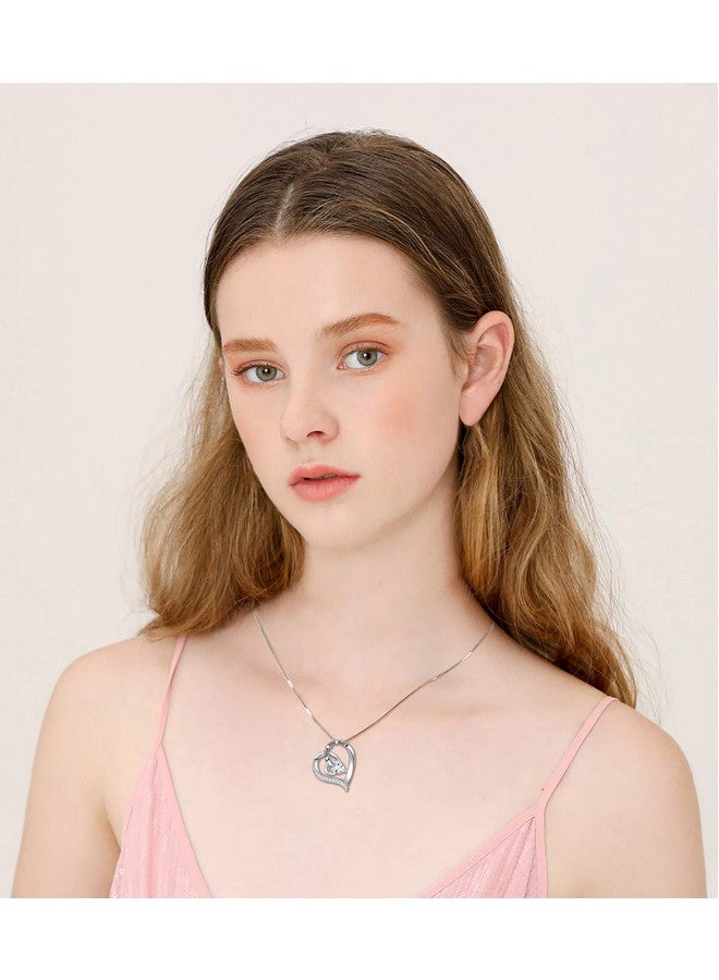 Flyow I Love You More Heart Necklace For Women Sterling Silver Cz Pendant 18 Inch, Best Valentine'S Day Jewelry Gifts (I Love You More) - Image 2