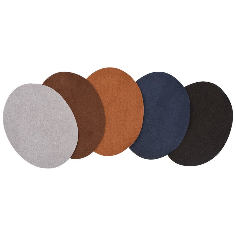 Hztyyier 10pcs Repair Patches, 5 Colors Oval PU Leather Sewing Patches for Clothing Elbow Knee Patches Iron-on Repair Crafts - Image 1