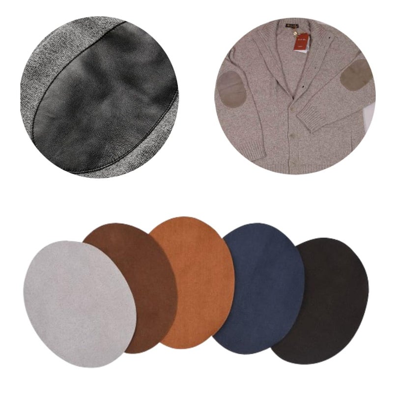 Hztyyier 10pcs Repair Patches, 5 Colors Oval PU Leather Sewing Patches for Clothing Elbow Knee Patches Iron-on Repair Crafts - Image 4