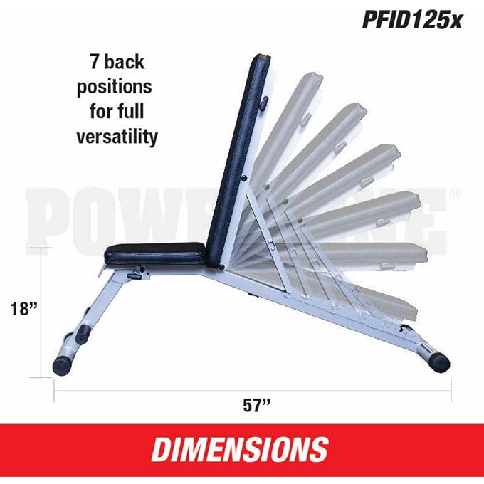 Body Solid Powerline By Body Solid Flat Incline Decline Folding Multi Bench Pfid125X - Image 2