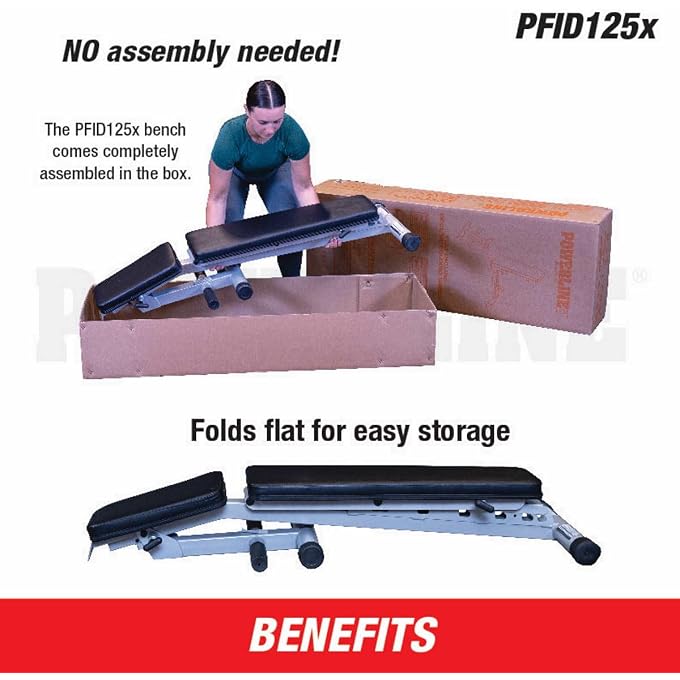 Body Solid Powerline By Body Solid Flat Incline Decline Folding Multi Bench Pfid125X - Image 3