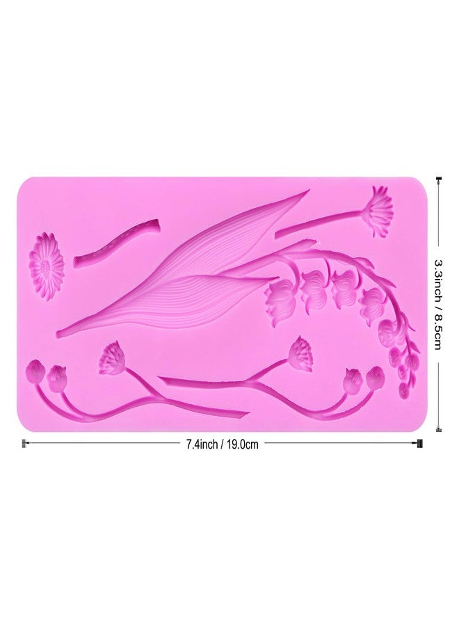 acvcatto Large Lily of the Valley Silicone Molds Bell Orchid Branch Shaped Fondant Molds Flower Theme Chocolate Baking for Cake Decoration Cupcake Topper Candy Sugar Craft Clay Resin - Image 2