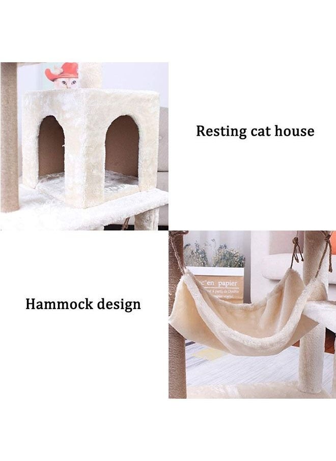 Generic - Climbing Tree, Multi-Level  Play Tree Condo Tower with Platform,, Houses and Hammock,  Tower Furniture Kitten Play House Cozy Perches - Image 1