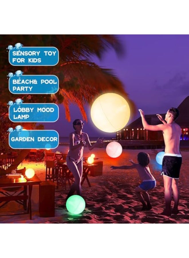 Generic 4 Packs LED Beach Ball Toy With 16 Colors Lights and 4 Light Modes - Pool Games for Summer Parties, Glow in The Dark Decorations for Kids Adults  - Image 5