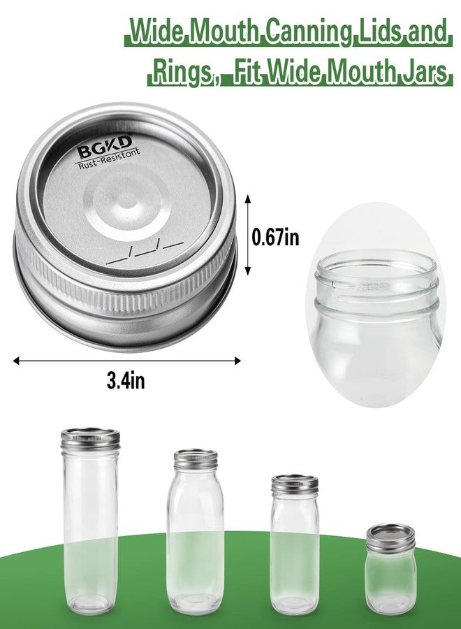BGKD 48pcs Wide Mouth Mason Jar Lids and Rings, Canning Lids Wide Mouth Lids with Bands for Ball or Kerr, Rust-Proof Large Mouth Mason Jars lid - Image 2