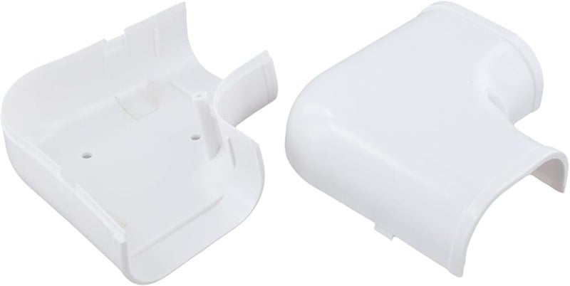 طقم قناة كابلات PVC لتكييف الهواء المنفصل والمركزي، زاوية مسطحة 90 درجة مقاومة للطقس باللون الأبيض - Image 5