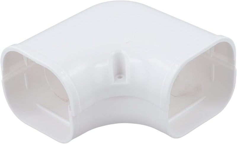 طقم قناة كابلات PVC لتكييف الهواء المنفصل والمركزي، زاوية مسطحة 90 درجة مقاومة للطقس باللون الأبيض - Image 3